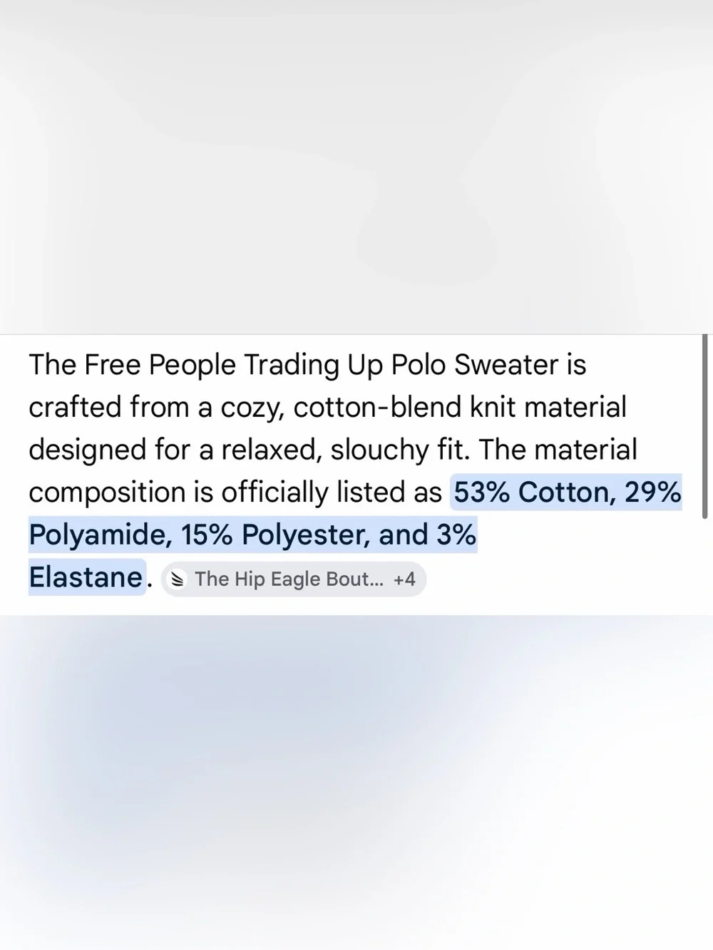 Free‎ People Trading Up Polo Sweater Cream Ivory XS